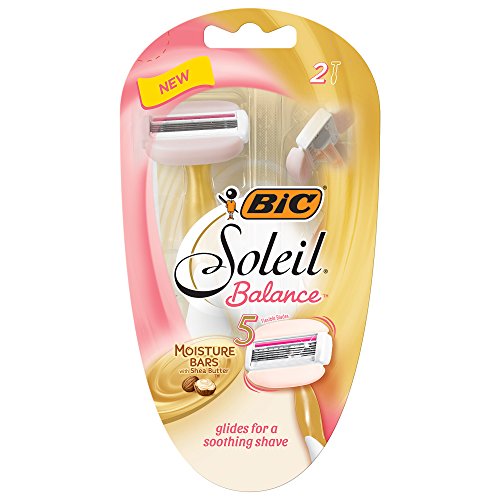 BIC Soleil Balance Women's 5-Blade Disposable Razor, 2 Count