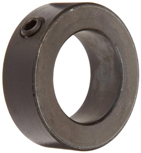Climax Metal C-125-BO Shaft Collar, One Piece, Set Screw Style, Black Oxide Plating, Steel, 1-1/4' Bore, 2' OD, 11/16' Width, With 3/8-16 x 3/8 Set Screw