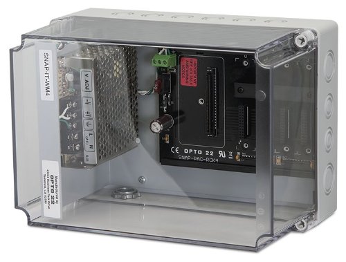 Opto 22 SNAP-IT-WM4 SNAP PAC System Enclosure, Wall Mounted, Polycarbonate Industrial Enclosure with Transparent Cover, 4 I/O Module Slots