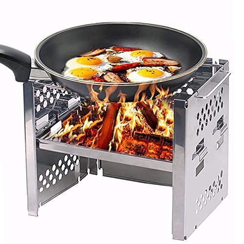 Unigear Wood Burning Camp Stoves Picnic BBQ Cooker/Potable Folding Stainless Steel Backpacking Stove