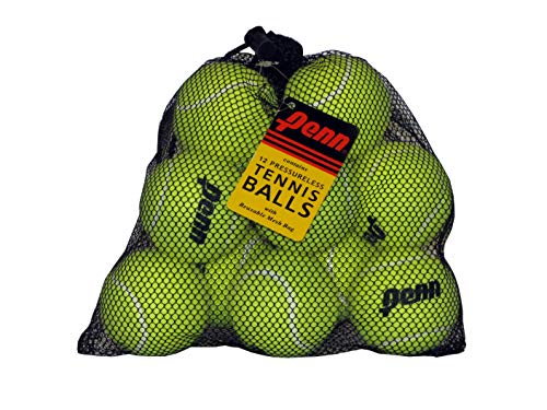 Penn Pressureless Tennis Balls - Non-Pressurized Training / Practice Tennis Balls - Mesh Bag of 12