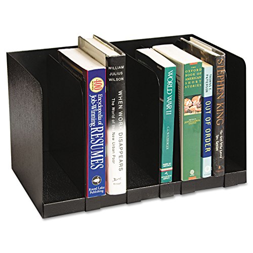 Buddy Products - Six Section Book Rack w/Dividers, Steel, 15 x 9 1/4 x 9 1/4, Black - Sold As 1 Each - Five Removable dividers.