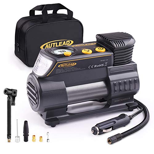 AUTLEAD C2 12V DC Portable Air Compressor Tire Inflator Pump with Digital Gauge for Car Bike Tires and Other Inflatables