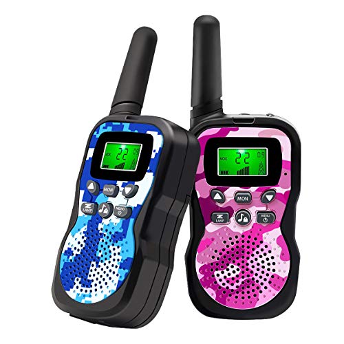Walkie Talkies For Kids , Range Up to 3 Miles With Backlit LCD Display And Flashlight Walkie Talkies For Boys Girls Outdoor Toys For 3-12 Year Old Boys Girls Bset Gifts For 3-12 Year Old Boys Girls