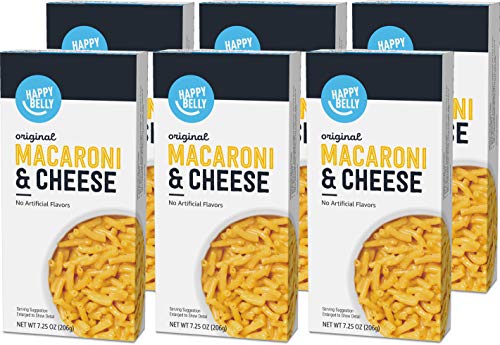 Amazon Brand - Happy Belly Original Macaroni & Cheese, 7.25 oz (Pack of 6)
