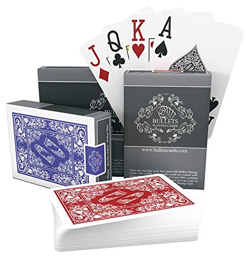 Bullets Playing Cards – Two Decks of Poker Cards – Waterproof Plastic – Easy to Read & Great Feel - Jumbo Index & Two Pips – Professional Playing Cards for Texas Holdem Poker