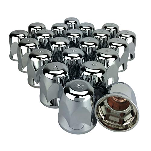 ALCOA 20 33mm Chrome Push On Hex Lug Nut Cover with Flange, Interior Metal Clips
