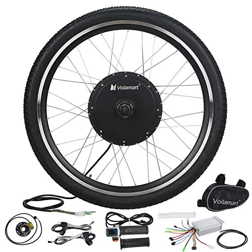 Voilamart E-Bike Conversion Kit 26' Front Wheel 36V 500W Electric Bicycle Conversion Motor Kit with Intelligent Controller and PAS System for Road Bike