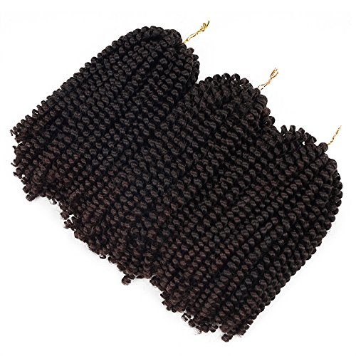 3 Pack Spring Twist Ombre Colors Crochet Braids Synthetic Braiding Hair Extensions Low Temperature Fiber (T1B 33)