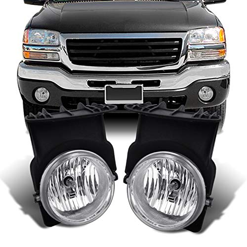 For GMC Sierra Pickup Truck Bumper Driving Clear Fog Lights Driver/Passenger Lamps with Switch/Bulbs