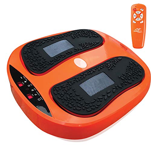 Power Legs Vibration Plate Foot Massager Platform with Rotating Acupressure Heads Multi Setting Electric Foot Massager with Remote Control