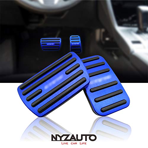 NYZAUTO Anti-Slip Performance Foot Pedal Pads Compatible with Honda 10th gen Civic,Auto No Drilling Aluminum Brake and Accelerator Pedal Covers Blue