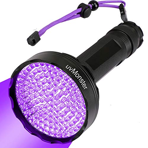 UV Blacklight Flashlight, Super Bright 128 LED Pet Dog Cat Urine Detector light Flashlight for Pet Urine Stains, UV Black light Flashlight for Bed Bugs, Scorpions Hunting