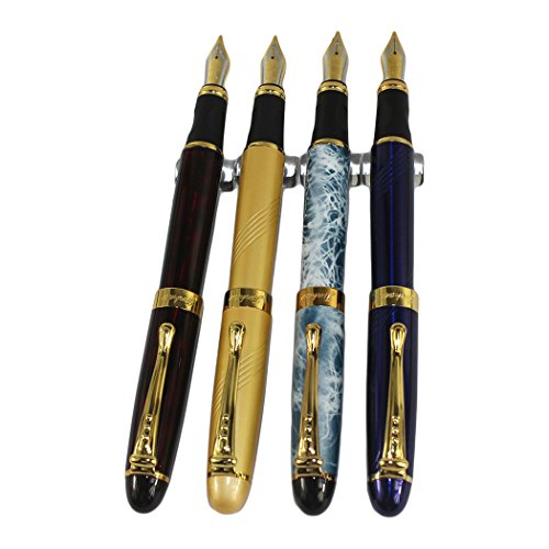 4 PCS in Set Gullor 450 Fountain Pen in 4 Colors (Elegant Colors) with Pen Pouch