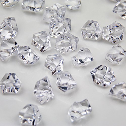Clear Acrylic Ice Rock Crystals Treasure Gems for Table Scatters, Vase Fillers, Wedding, Banquet, Party, Event, Birthday Decoration (Clear, 150)