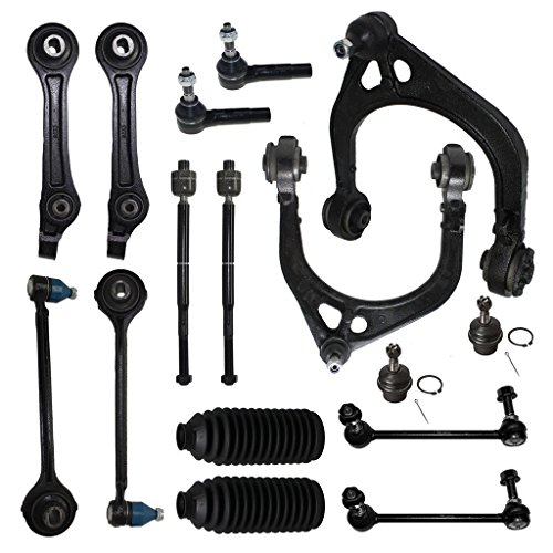 RWD Models - 16pc Kit - Front: All (6) Upper & Lower Control Arms, Ball Joints, Inner & Outer Tie Rods & boots, Sway bar Replacement for 2005-2010 300, Dodge Charger Challenger Magnum RWD