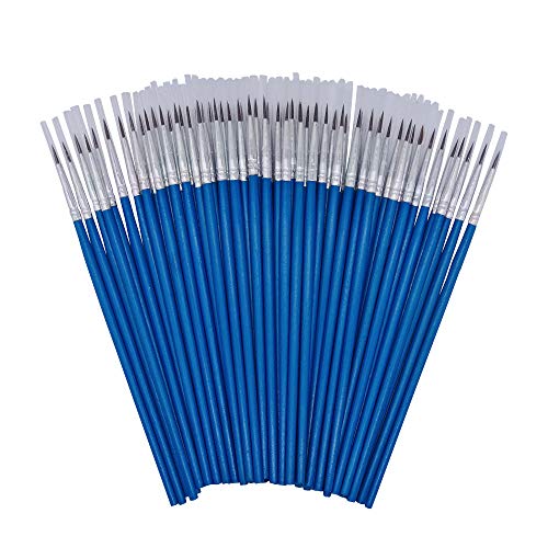 [60 Pack]Pointed Round Painting Brush,Hand Made Thread Drawing Brush,Detail Paint Brush for Acrylic, Oil and Watercolor (M(#00))