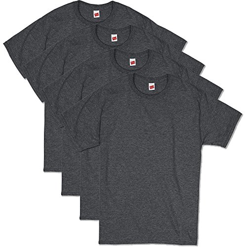 Hanes Men's ComfortSoft Short Sleeve T-Shirt (4 Pack ),charcoal heather,MEDIUM