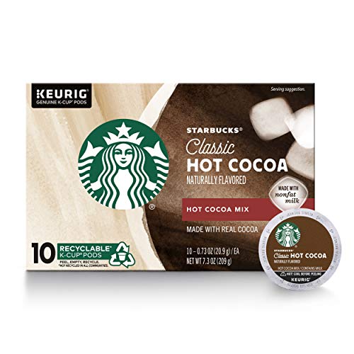 Starbucks Classic Hot Cocoa K-Cup for Keurig Brewers, 1 Box of 10 (10 Total K-Cup pods)