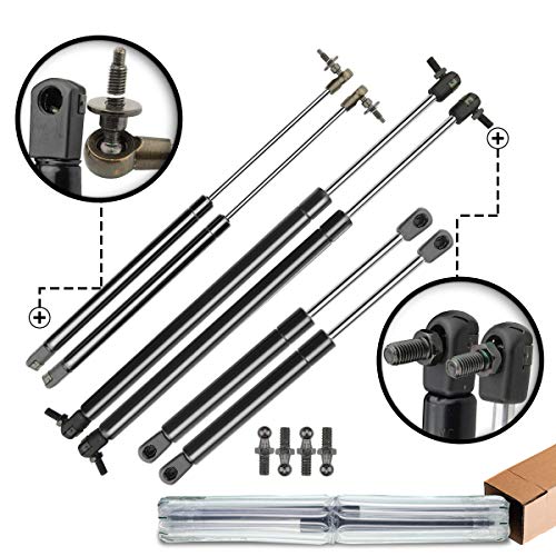 A-Premium Hood Tailgate and Rear Window Lift Supports Shock Struts Replacement for Jeep Grand Cherokee WJ 1999-2004 6-PC Set