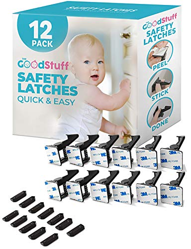 Cabinet Locks Child Safety Latches - Quick and Easy Adhesive Baby Proofing Cabinets Lock and Drawers Latch - Child Safety with No Magnetic Keys to Lose, and No Tools, Drilling or Measuring Required