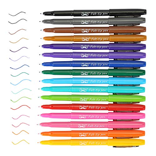 Mr. Pen- Felt Tip Pens, 16 Pack, Colored Felt Tip Pens, Marker Pens, Felt Pens, Felt Tip Markers, Felt Markers, Felt Tip Pens Assorted Colors, Felt Tip Marker Pens, Felt Tip Pens Fine Point