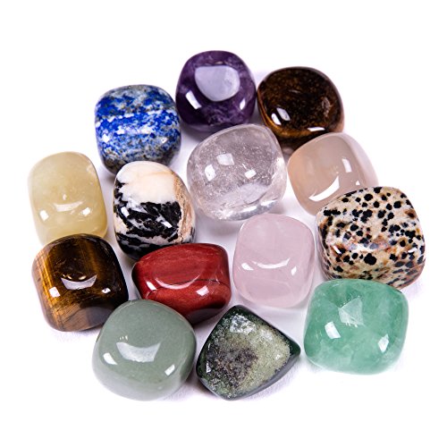 Bingcute Brazilian Tumbled Polished Natural Stones 1/2 Ib for Wicca, Reiki, and Energy Crystal Healing (Assorted)