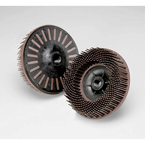 Cubitron Scotch-Brite Bristle Disc - Coating Removal Disc for Metal - 36 Grit Ceramic Mineral - Molded Abrasive Bristles - 4.5' - Single Pack, Brown (BD-ZB)