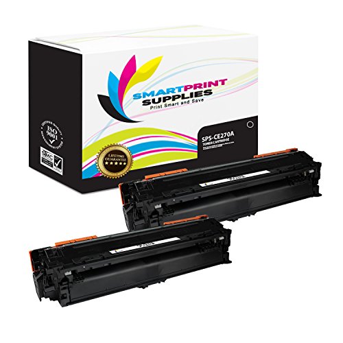 Smart Print Supplies Compatible 650A CE270A Black Toner Cartridge Replacement for HP CP5520 CP5525 CP5525DN CP5525N CP525XH Printers (13,500 Pages) - 2 Pack