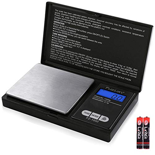 Fuzion Digital Pocket Scale 1000g/0.1g, Small Digital Scales Grams and Ounces, Jewelry Scale, Kitchen Scale, Portable Travel Food Scale( Battery Included )