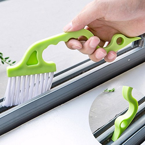 2pcs Hand-held Groove Gap Cleaning Tools Door Window Track Kitchen Cleaning Brushes(Green)