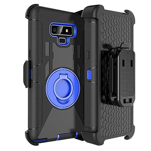 Fingic Samsung Note 9 Case,Samsung Note 9 Case with Clip,Full Body Heavy Duty Hybrid Holster Shockproof Kickstand Swivel Rugged Bumper Protective Case for Samsung Galaxy Note 9 6.4'' 2018,Blue