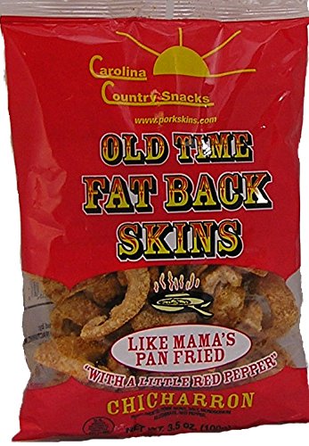 Old Time Fat Back Skins Chicharron Red Pepper 6 bags (3.5 oz)