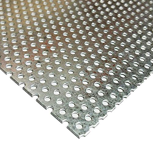 Online Metal Supply Galvanized Steel Perforated Sheet 0.034' x 12' x 24', 3/32' Holes