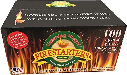 Lightning Nuggets N100SEB Super Economy Box Fire Starter 100, Count, Tan