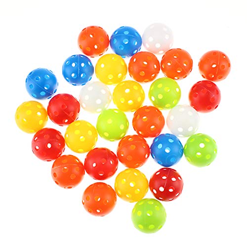 KOFULL Colored Golf Practice Ball, 40mm Hollow Sports Golf Training Balls Plastic Airflow Good for Your Pets- 50 / Pack
