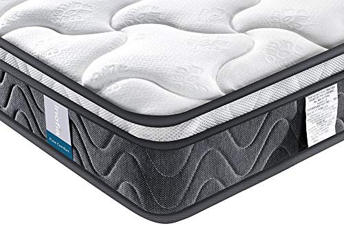 Double Mattress, Inofia Super Comfort Hybrid Innerspring Queen Mattress Set with 3D Knitted Dual-Layered Breathable Cover