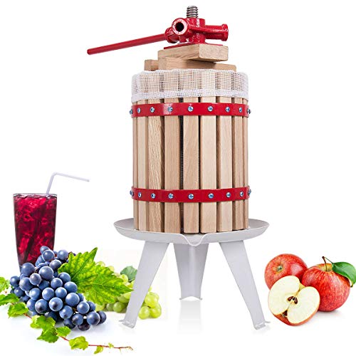 1.6 Gallon Fruit Wine Press Cider Apple Grape Crusher Juice Maker Tool Wood, crushing, pressing, stemming, wine making accessories, home brewing
