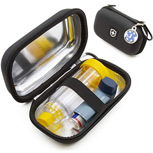 Casematix Insulated Asthma Inhaler Travel Bag Case for Children and Adults Fits Inhaler, Aero Chamber Spacer and More - Includes CASE ONLY