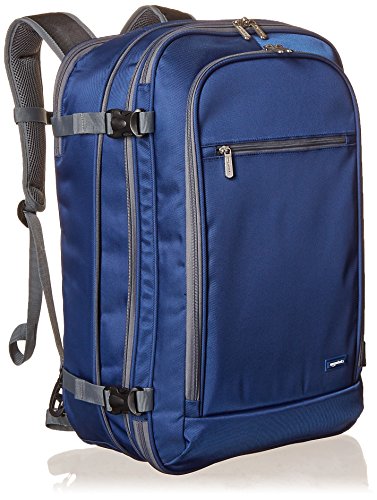 AmazonBasics Carry-On Travel Backpack - Navy Blue