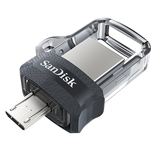 SanDisk 128GB Ultra Dual Drive M3.0 for Android Devices and Computers - MicroUSB, USB 3.0 - SDDD3-128G-G46,Black