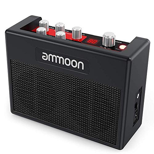 ammoon Portable Guitar Amplifier Electric Guitar Amp 5 Watt Multi Effects Pedal Built-in 80 Drum Rhythms Support Tuner Tap Tempo Functions