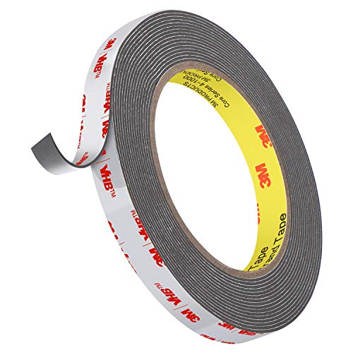 3M 4941 Heavy Duty Double Sided Tape, Roseberry VHB Tape 16FT Length,1.1mm Thickness,0.5inch Width,Waterproof Mounting Tape for Car, Home Decor, Office Decor