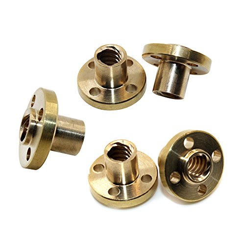 5pcs Brass T8 Screw Nut Trapezoidal For 8mm T8 Lead Threaded Rod CNC Linear Rail 3D Printer Reprap Parts Z Axis