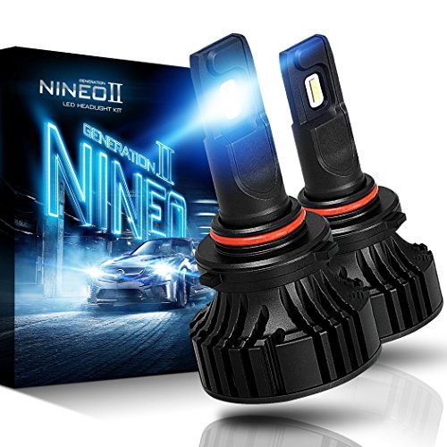 NINEO 9005 HB3 LED Headlight Bulbs - CREE Chips - 12000Lm 6500K Extremely Bright All-in-One Conversion Kit,360 Degree Adjustable Beam Angle