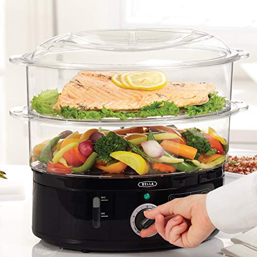 BELLA (13872) 7.4 Quart Healthy Food Steamer with 2-Tier Stackable Baskets