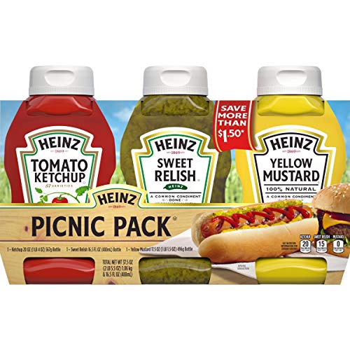 Heinz Ketchup, Sweet Relish & Yellow Mustard Variety Pack (3 Bottles)