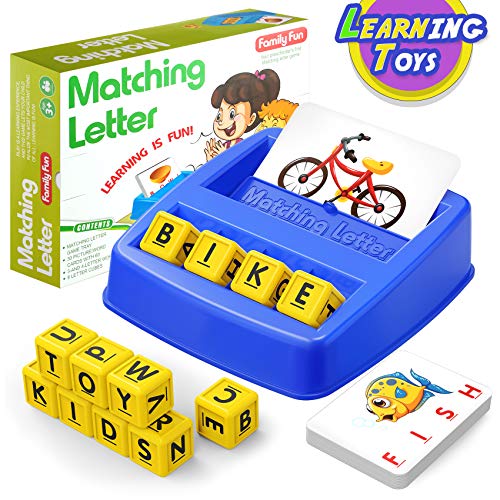 HahaGift Educational Toys for 3-5 Year Old Boy Girl Gifts, Matching Letter Learning Games Activities, Ideal Christmas Birthday Gift for Toddler Kids Age 1 2 3 4 5 Year Olds Boys Girls, Fat Brain Toys