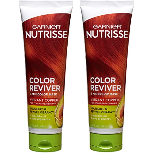 Garnier Nutrisse Color Reviver 5 Minute Nourishing Color Hair Mask, Vibrant Copper, 4.2 fl. oz. (Pack of 2)