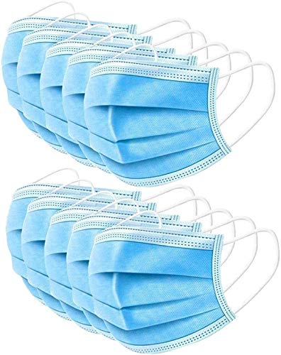 Viero Disposable Personal Face Masks- 3Ply Breathable & Comfortable Filter Safety Mask- Sanitary Surgical Mask with Earloop Design General Fit Size- 50 PCS